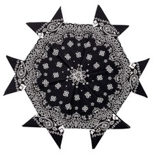 Bandanas 6 12 Pack Cotton 22inch Unisex Cowboy Kerchiefs Black-6 pack