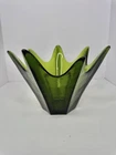Vintage MCM Blenko Glass 6141 7 Point Star Bowl In Olive Stunning