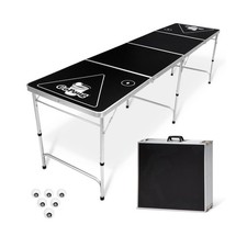 GoPong 8 Foot Portable Beer Pong / Tailgate Tables Black, Football, American...