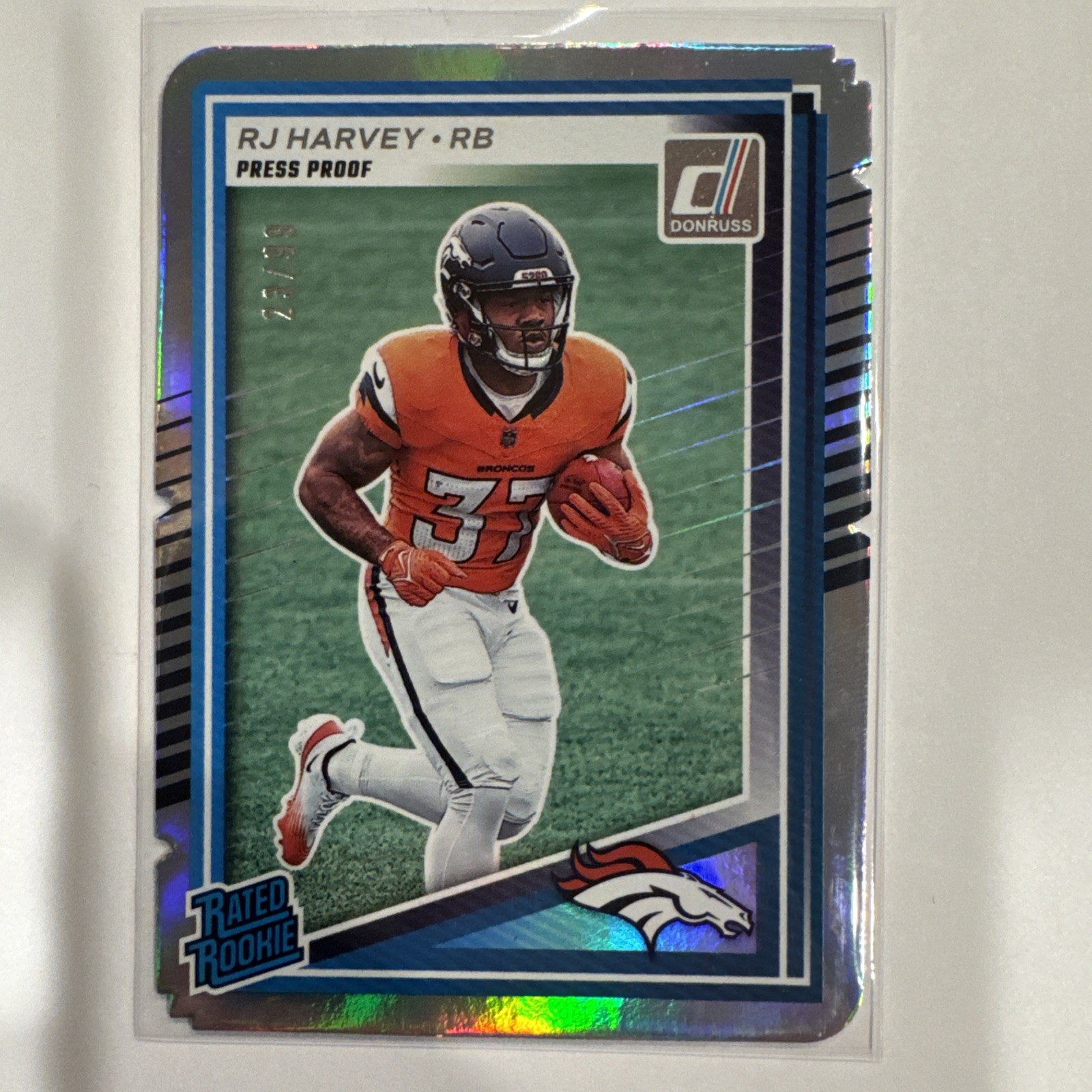 2025 Donruss RJ Harvey Rated Rookie Press Proof Silver Die-Cut /99 #312  RC