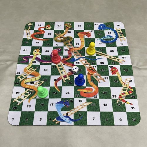 Rubber Chessboard 24cm Plastic Snake And Ladder Chess Set About 110g - Picture 5 of 5