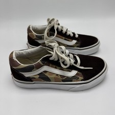 Vans Camouflage Low Top Sneakers Skater Youth Size 1 Green Brown