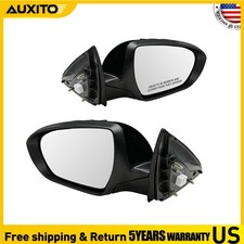 For Kia Optima 2012-2013 Pair Glossy Black Heated Power Fold Mirrors Lh Rh Side
