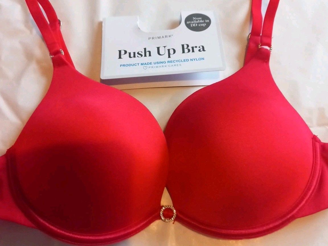PRIMARK SECRET POSSESSIONS RED PUSH UP BOOST BRA SMOOTH CUP PRIMARK 32A-38DD