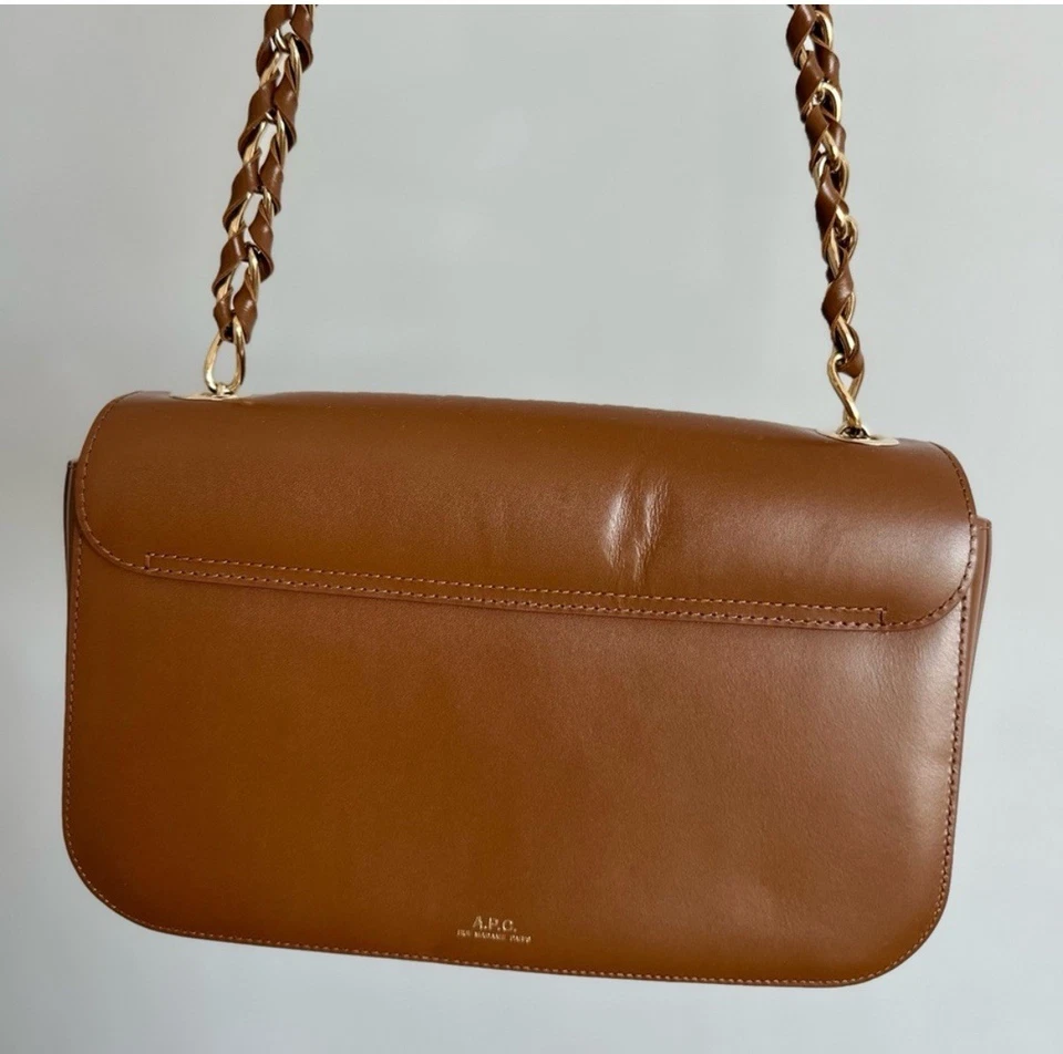 A.P.C Grace Baguette Tan Chain Crossbody Bag - Image 3 of 4