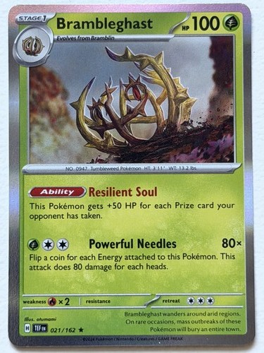 Brambleghast 21/162 Temporal Forces Rare Holo Near Mint Pokemon