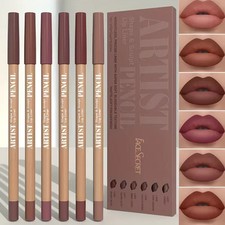  6pcs Velvet Matte Lip Liner Pencils Set Long-Lasting Non-Drying Perfect for Lin