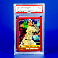 DONOVAN SOLANO - 2025 TOPPS HERITAGE - CHROME RED REFR. 5/5 LAST TO PRINT PSA 9!