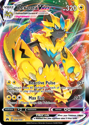 Pokemon Crown Zenith Full Art Zeraora VMAX 054/159 - Near Mint (NM)