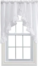 Stacey Ruffled Swag, 60 X 38 In, White
