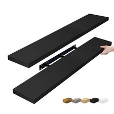 Floating Shelves 48 Inch Wall Mount Invisible Brackets White 2 Pack Sorbus Long