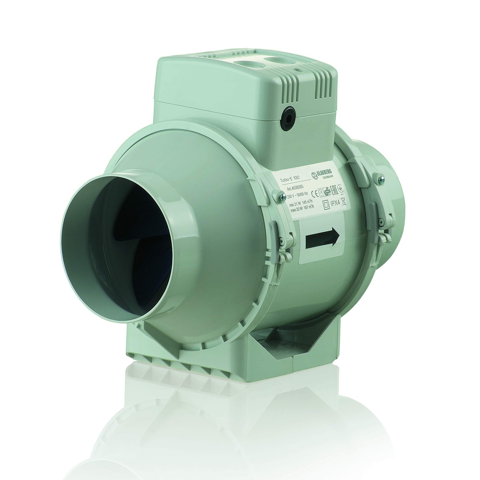 Xpelair TURBO-E 100 T Mixed Flow in-Line Extractor Fan 240 V, Grey - Image 3