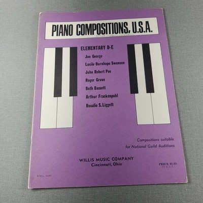 Piano Compositions U.S.A. Elementary D-E Songbook 1977 Instruction