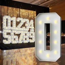 3 FT Marquee Light Up Number 0 Large LED Sign Baby Shower Birthday Party Prom