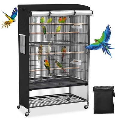 Universal Large Birdcage Cover Black Out and Breathable Cages Cover for Parro...