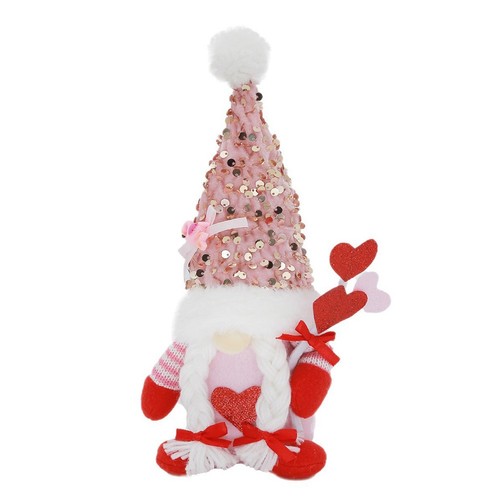 Valentine Gnome Plush Doll for Mr and Mrs Handmade Romantic Atmosphere - Picture 11 of 23