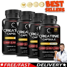 90 Pills Creatine Monohydrate Capsules 3500mg, Muscle Stregth Gaining Support