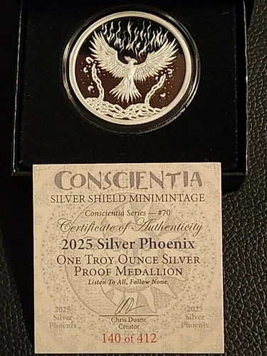 2025 Silver Shield "Silver Phoenix" Proof In Original Box With COA #140