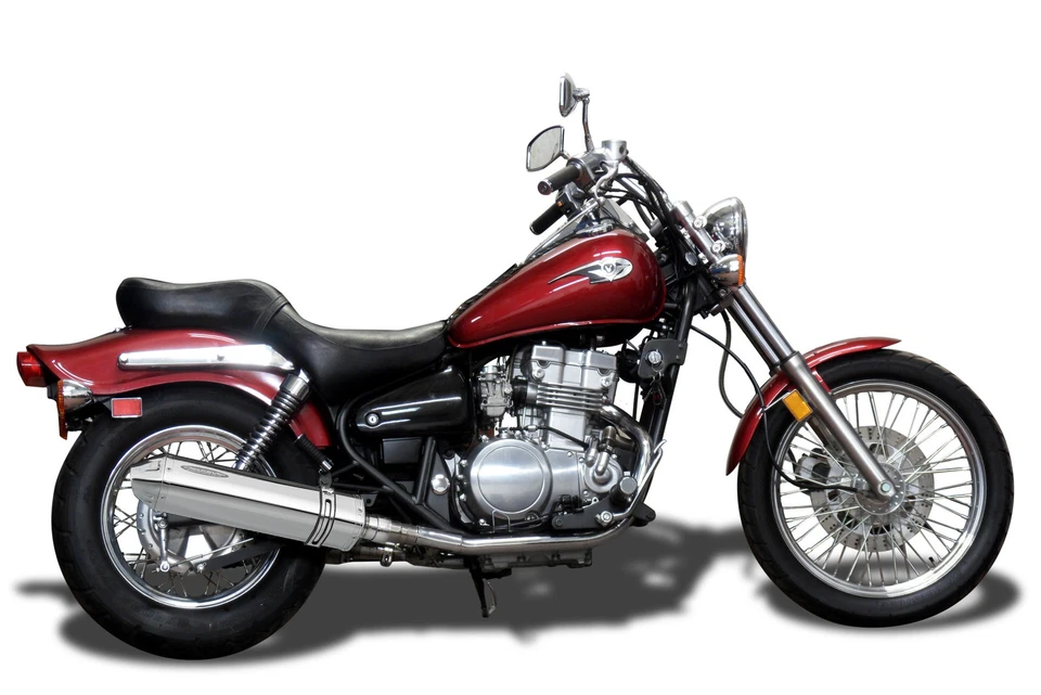 Kit silenciador escape acero inoxidable triovalado Kawasaki EN500C 500 Vulcan 1996-2009 17" Foto 3 de 4