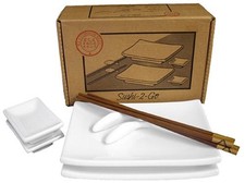 10-Piece Sushi-2-Go Gift Box Set, White