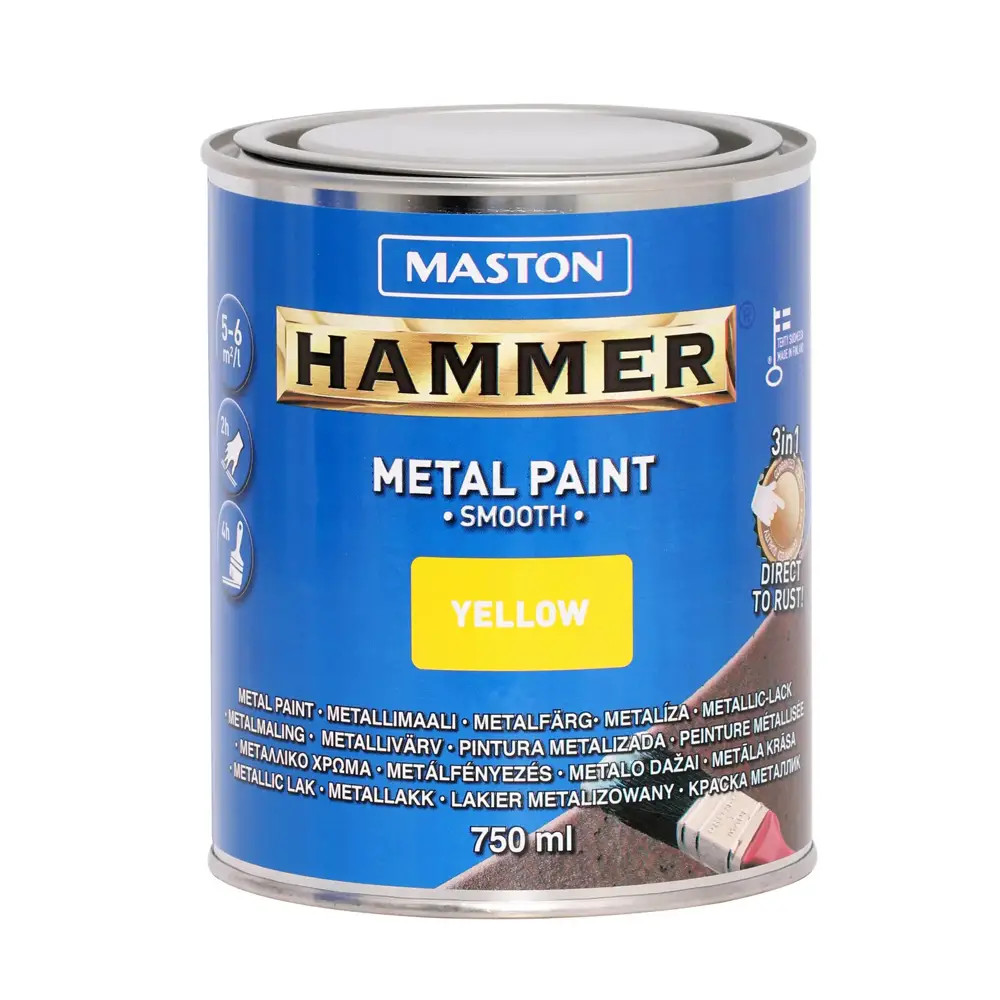 Maston Paint Hammer Smooth Yellow 750ml