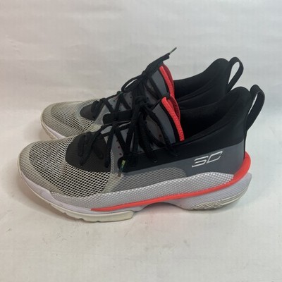 Under Armour Curry 7 UNDRTD Black Red Grey Size 10