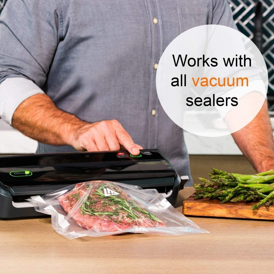 Bolsas selladoras al vacío para alimentos 8 x 12 pulgadas, 7 capas, sin BPA, precortadas - 200 CUENTAS Foto 3 de 4