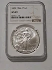 2001 American Silver Eagle Coin - NGC MS69