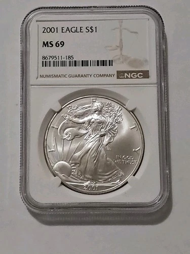 2001 American Silver Eagle Coin - NGC MS69