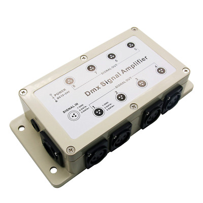 8CH DMX512 Controller Signal Amplifier 12-24V For LED Stage Decoder Laser Light
