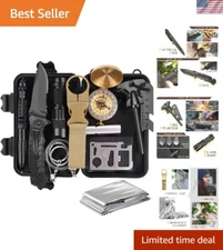 Durable 14-in-1 Survival Gear Kit with Tactical Flashlight & Waterproof Box