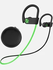Stiive Bluetooth Headphones, 5.3 Wireless Sports Earbuds IPX7 A,GreenBlack