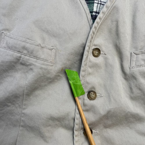 Vintage GAP Vest Mens Medium Beige Flannel Lined Waistcoat Buckle Back Travel - Picture 4 of 11