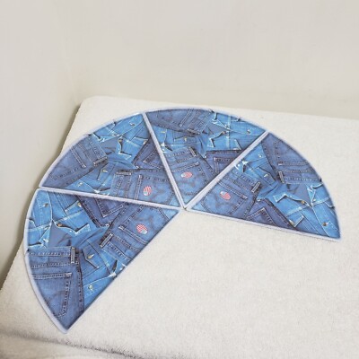 Pizza Slice Party Plastic Plates Fun Decorative Kids Dishware Pie Blue Denim (4)