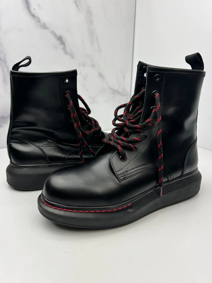 Женские кожаные боевые ботинки Alexander McQueen на шнуровке размер 37,5 ЕС - Изображение 2 из 4