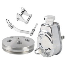 For Sbc Chevy Saginaw Power Steering Pump Aluminum Bracket 2 Groove Pulley