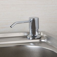 US Chrome Liquid Soap Dispenser Plastic Bottle Stainless Steel For Kitchen Sink