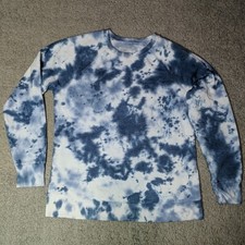 Time And Tru Tie-dye Blue White Small Sweatshirt Long Sleeve