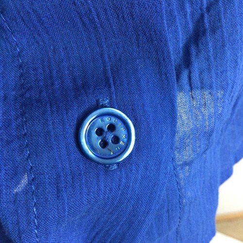 Equipment Femme Cotton Georgie w/ Pockets Long Sleeve Button Up Shirt True Blue - Picture 5 of 15