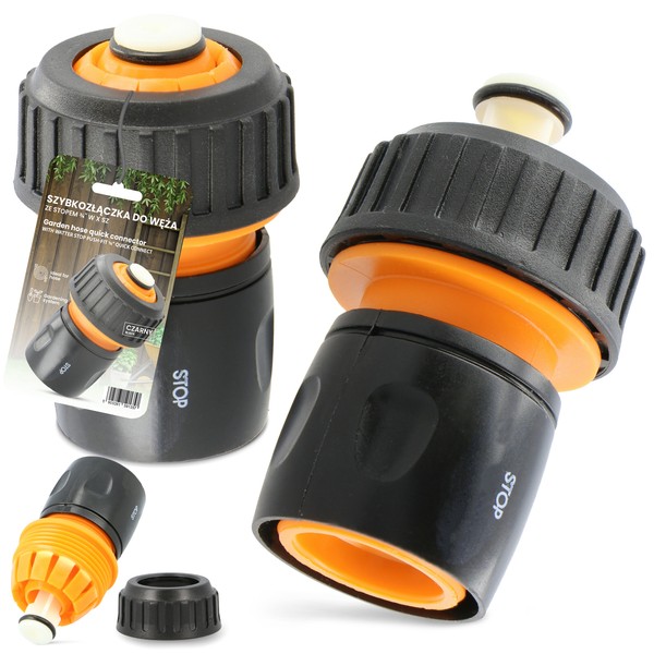 Schlauchkupplung 3/4 Wasserstop Schlauchverbinder Schnellanschluss Kupplung-image