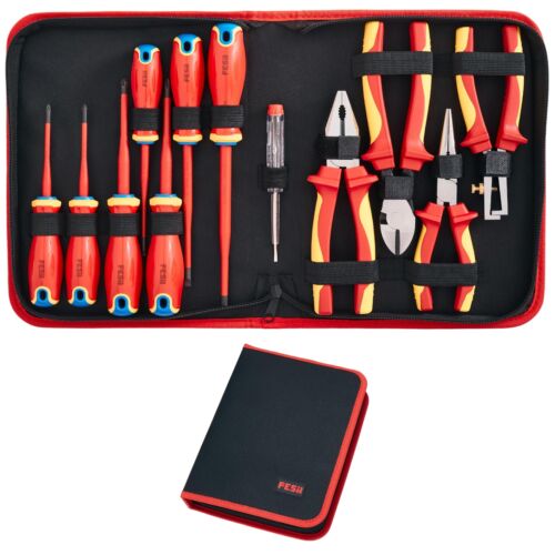 Insulated Electrician Tool Set - 1000V 12-Piece Insulated Tool Set with 7 Ins...