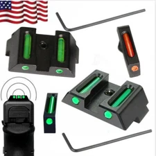 Tactical Fiber Optic Front Rear Sights for Glock 17 19 22 23 24 26 27 34 35 38