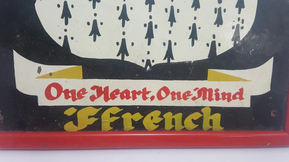 Vintage HAND PAINTED COAT OF ARMS FRENCH Surname Latin Motto Heraldic Crest - Image 3 of 4