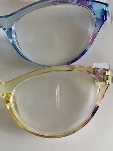 BETSEY JOHNSON 3 paquetes Gafas para lectores de ojos de gato melocotón, azul, amarillo +2,00 - Imagen 5 de 6