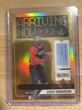 2023-24 Panini Hoops Scoot Henderson #4 Arriving Now Rookie Holo Foil Gold RC NM
