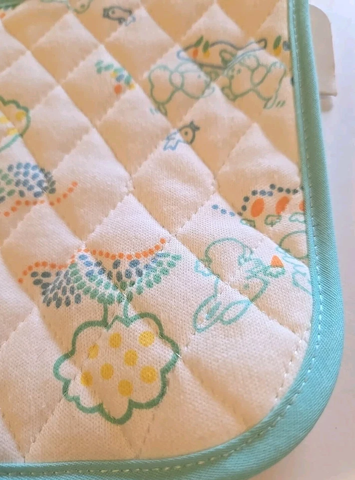 VGN Baby Carter's Blanco/Azul Babero Cachorros, Conejitos, Elefante, Acolchado 8" Foto 4 de 4