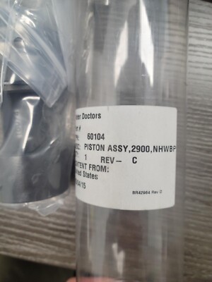 Fleck 60104, Piston Assy, 2900, NHWBP- BRAND NEW!