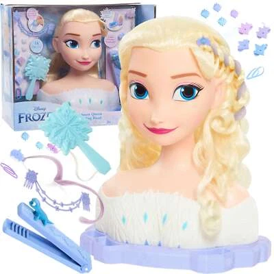 JUST PLAY Deluxe Disney Prinzessin Elsa Eisberg +Zubehör Großer Kopf Styling Puppe Deluxe