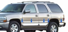 Stainless Steel 4" Rocker Panel Molding 10PC For GMC Yukon XL 2000-2004 4 door