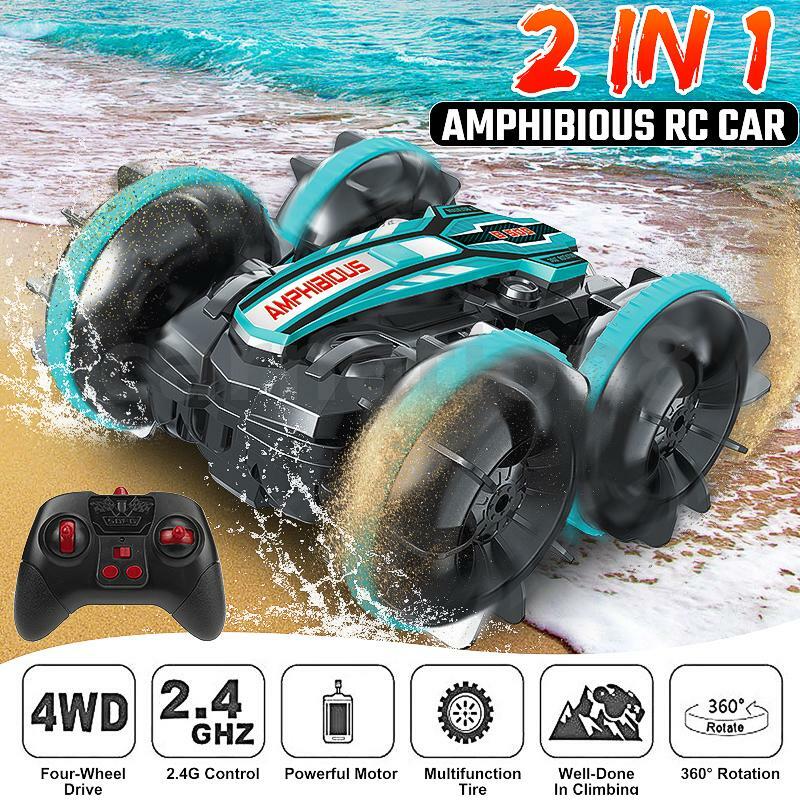  Amphibious RC Car for Kids-Waterproof 2.4 GHz 4WD